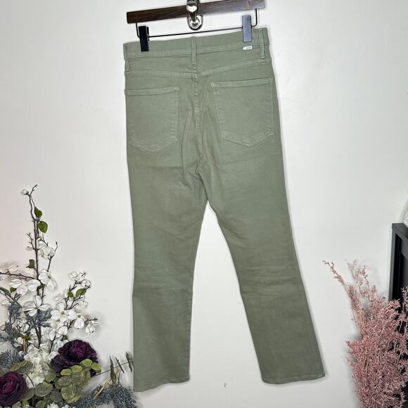 MOTHER High Waisted Smokin Double Ankle Jean Second Chance Oil Green Sz 30 {J38} - Picture 3 of 8
